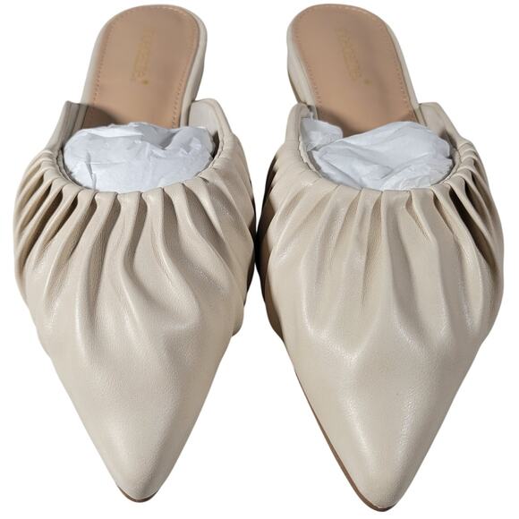 Shoedazzle Kheo Pointed Toe Mule Flats Bone 8 NIB - Picture 3 of 16